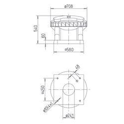 Helios DV EC 250 Pro Dachventilator mit EC-Motor und Drucksteuerung, 3600m3/h, 412W, 230V... HELIOS-08386 4010184083863 (Abb. 1)