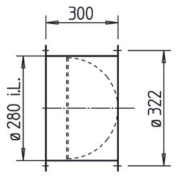 Helios RVS 280 Rohrverschlussklappe selbsttätig, mit Feder, DN 280, Klappen aus Alu... HELIOS-02593 4010184025931 (Abb. 1)