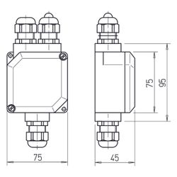 Helios KKEX Ausführung Drehstrom 4 und 1 PE, Mantelklemmen 3x M20 und 1x M20 Verschlussst... HELIOS-06862 4010184068624 (Abb. 1)