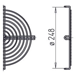 Helios SGR 250 EX Schutzgitter nach DIN EN 294 zu Rohrdruchmesser DN 250, Maschenweite 8m... HELIOS-05052 4010184050520 (Abb. 1)