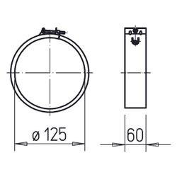 Helios BM 125 Befestigungsmanschetten DN 125, 2 Stück... HELIOS-05076 4010184050766 (Abb. 1)
