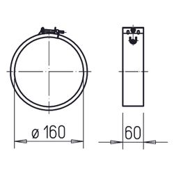 Helios BM 160 Befestigungsmanschetten DN 160, 2 Stück... HELIOS-05077 4010184050773 (Abb. 1)