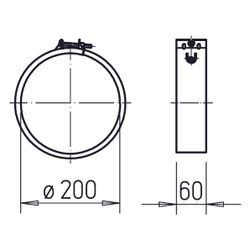 Helios BM 200 Befestigungsmanschetten DN 200, 2 Stück... HELIOS-05078 4010184050780 (Abb. 1)
