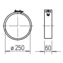 Helios BM 250 Befestigungsmanschetten DN 250, 2 Stück... HELIOS-05079 4010184050797 (Abb. 1)