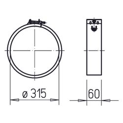 Helios BM 315 Befestigungsmanschetten DN 315, 2 Stück... HELIOS-05080 4010184050803 (Abb. 1)