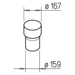 Helios STV 160 Steckverbinder für Steigrohranschluss an Dachhaube DH 160... HELIOS-02028 4010184020288 (Abb. 1)