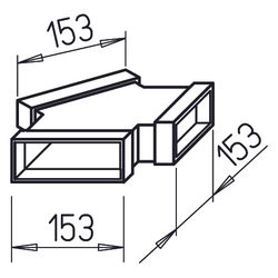 Helios FK-Y 150/150/150 Flachkanal Hosen T-Stück 3x 150x50mm, Stahlblech verzinkt... HELIOS-02927 4010184029274 (Abb. 1)
