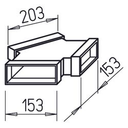 Helios FK-Y 200/150/150 Flachkanal Hosen T-Stück 2x 150x50mm, 1x 200x50mm, Stahlblech ver... HELIOS-02929 4010184029298 (Abb. 1)