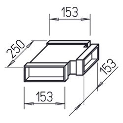 Helios FK-T 150/150/150 Flachkanal T-Stück 3x 150x50mm, Stahlblech verzinkt... HELIOS-02921 4010184029212 (Abb. 1)