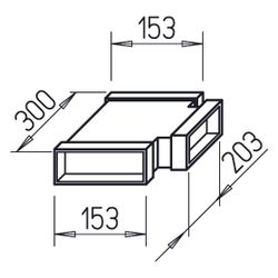 Helios FK-T 150/200/150 Flachkanal T-Stück 2x 150x50mm, 1x 200x50mm, Stahlblech verzinkt... HELIOS-02926 4010184029267 (Abb. 1)