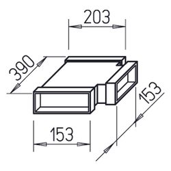 Helios FK-T 150/150/200 Flachkanal T-Stück 2x 150x50mm, 1x 200x50mm, Stahlblech verzinkt... HELIOS-02923 4010184029236 (Abb. 1)