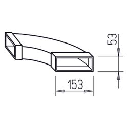 Helios FK-BH 150/90 Flachkanalbogen waagrecht 150x50mm, 90 Grad, Stahlblech verzinkt... HELIOS-02909 4010184029090 (Abb. 1)