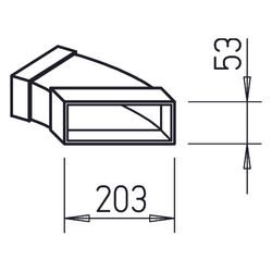 Helios FK-BH 200/45 Flachkanalbogen waagrecht 200x50mm, 45 Grad, Stahlblech verzinkt... HELIOS-02912 4010184029120 (Abb. 1)