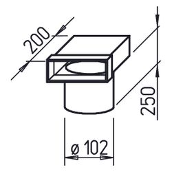 Helios FK-EV 200/100 Flachkanal Endstück 200x50mm, 90 Grad, Anschluss für Tellerventile D... HELIOS-02939 4010184029397 (Abb. 1)