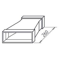 Helios FK-RA 200/150 Flachkanal Reduzierungen asymetrisch, von 200mm auf 150mm, Stahlblec... HELIOS-02933 4010184029335 (Abb. 1)