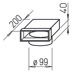 Helios FK-ER 150/100 Flachkanal Endstück 150x50mm, 90 Grad, Anschluss für Wickelfalzrohr ... HELIOS-02934 4010184029342 (Abb. 1)