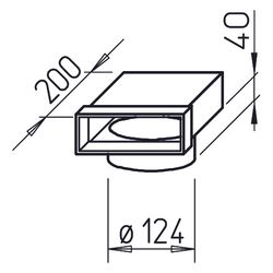 Helios FK-ER 150/125 Flachkanal Endstück 150x50mm, 90 Grad, Anschluss für Wickelfalzrohr ... HELIOS-02935 4010184029359 (Abb. 1)