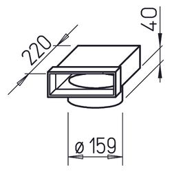 Helios FK-ER 200/160 Flachkanal Endstück 200x50mm, 90 Grad, Anschluss für Wickelfalzrohr ... HELIOS-02936 4010184029366 (Abb. 1)