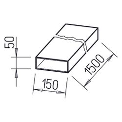 Helios FK 150 Flachkanal 150x50mm, Länge 1500mm, Stahlblech verzinkt... HELIOS-02905 4010184029052 (Abb. 1)