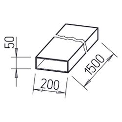 Helios FK 200 Flachkanal 200x50mm, Länge 1500mm, Stahlblech verzinkt... HELIOS-02906 4010184029069 (Abb. 1)