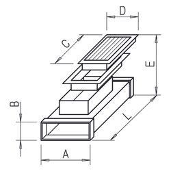 Helios FK-BA 150 Bodengitter mit Einbaugehäuse 150x50mm, Stahlblech verzinkt... HELIOS-02986 4010184029861 (Abb. 1)