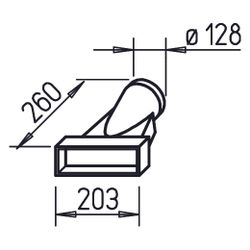 Helios FK-Ü 125/200 Übergang von Rohr DN 125 auf Flachkanal 200x50mm, Stahlblech verzinkt... HELIOS-02998 4010184029984 (Abb. 1)