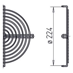 Helios SGR 200 EX Schutzgitter nach DIN EN 294 zu Rohrdruchmesser DN 200, Maschenweite 8m... HELIOS-05049 4010184050490 (Abb. 1)