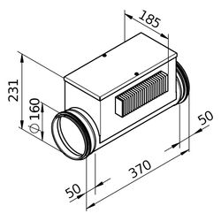 Helios Elektro-Heizregister EHR-R 2,4/160 TR, 2,4kW, 230V, Mindestvolumenstrom 110m3/h, i... HELIOS-05294 4010184052944 (Abb. 1)