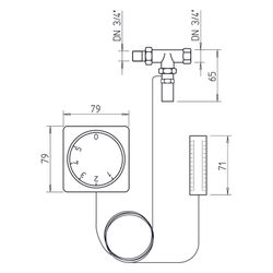 Helios WHST 300 T38 Warmwasser-Heizregister-Regel-Thermostat mit Kanalfühler... HELIOS-08817 4010184088172 (Abb. 1)