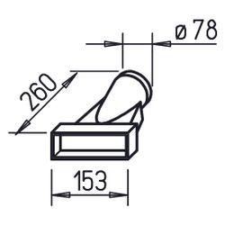 Helios FK-Ü 75/150 Übergang von Rohr DN 75 auf Flachkanal, 150mm breit... HELIOS-02948 4010184029489 (Abb. 1)