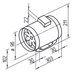 Helios MV 100 B Multivent-Rohrventilator 1-PH 230V, 240m3/h, DN 100, 20/20W... HELIOS-06051 4010184060512 (Abb. 1)