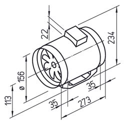 Helios MV 160 Multivent-Rohrventilator 1-PH 230V, 550m3/h, DN 160, 40/50W... HELIOS-06054 4010184060543 (Abb. 1)