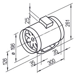 Helios MV 200 Multivent-Rohrventilator 1-PH 230V, 930m3/h, DN 200, 45/75W... HELIOS-06055 4010184060550 (Abb. 1)