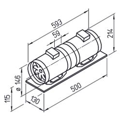 Helios MVZ 150 Multivent zweistufige Ventilator-Unit, 1-PH 230V, 520m3/h, 80/110W, komple... HELIOS-06060 4010184060604 (Abb. 1)
