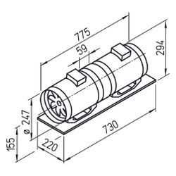 Helios MVZ 250 Multivent zweistufige Ventilator-Unit, 1-PH 230V, 900m3/h, 170/220W, kompl... HELIOS-06063 4010184060635 (Abb. 1)
