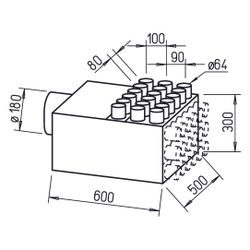 Helios FRS-VK 18-63/180 Verteilerkasten mit 18 Stutzen für FRS-R 63, Anschluss-DN 180... HELIOS-09364 4010184093640 (Abb. 1)