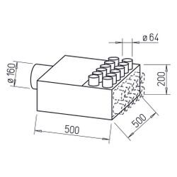 Helios FRS-VK 12-63/160 FlexPipe Verteilerkasten mit 12 Stutzen für FRS-R 63, Anschluss D... HELIOS-09336 4010184093367 (Abb. 1)
