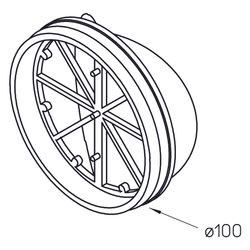 Helios RVE 100 Rohreinschub-Verschlussklappe luftdicht, DN 100 MS 0,5/1,0... HELIOS-02587 4010184025870 (Abb. 1)