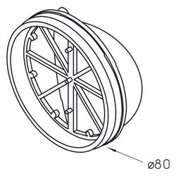Helios RVE 80 Rohreinschub-Verschlussklappe luftdicht, DN 80 MS 0,5/1,0... HELIOS-02584 4010184025849 (Abb. 1)