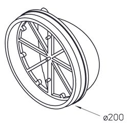 Helios RVE 200 Rohreinschub-Verschlussklappe luftdicht, DN 200 MS 1,5/2,0... HELIOS-02618 4010184026181 (Abb. 1)