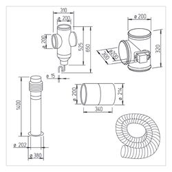 Helios LEWT-Bausatz bestehend aus Erdkollektorrohr, Mauerdurchführung, Ansaugsäule, Steue... HELIOS-02977 4010184029779 (Abb. 1)
