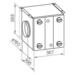 Helios SEWT-W Wärmetauschermodul vollisoliert mit Stutzen DN 180 und integriertem Filter... HELIOS-02565 4010184025658 (Abb. 1)