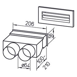 Helios FRS-WDS 2-63 FlexPipe Wanddurchführungs-Set 2x DN 63... HELIOS-09993 4010184099932 (Abb. 1)