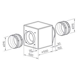 Helios GBW 315/4 Gigabox inkl. Formstück und flexiblen Manschetten, 1-PH regelbar 230V, 1... HELIOS-05510 4010184055105 (Abb. 1)