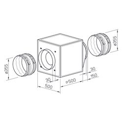 Helios GBD 355/4/4 Gigabox inkl. Formstück und flexiblen Manschetten, 3-PH regelbar 400V,... HELIOS-05512 4010184055129 (Abb. 1)