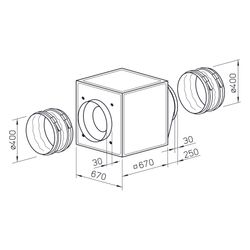 Helios GBW EC 400 A Gigabox EC inkl. Formstück und flexiblen Manschetten DN 400, 1-PH 230... HELIOS-05817 4010184058175 (Abb. 1)