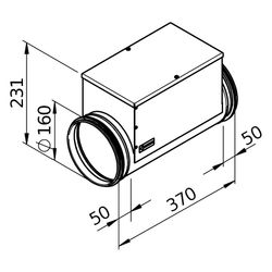 Helios Elektro-Heizregister EHR-R 1,2/160, 1,2kW, 230V, Mindestvolumenstrom 110m3/h, DN 1... HELIOS-09434 4010184094340 (Abb. 1)