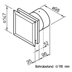 Helios M1/100 N/C Minivent DN 100 zweistufig, mit Nachlauf codierbar/Intervall, Schwarz... HELIOS-40771 4010184407713 (Abb. 1)