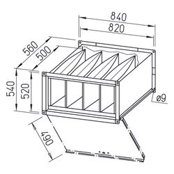 Helios KLF 80/50 ePM1 50 Prozent Kanal-Luftfilter ePM1 50 Prozent/F7... HELIOS-08654 4010184086543 (Abb. 1)
