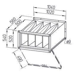 Helios KLF 100/50 ePM2,5 65 Prozent Kanal-Luftfilter ePM2,5 65 Prozent/F7... HELIOS-08655 4010184086550 (Abb. 1)